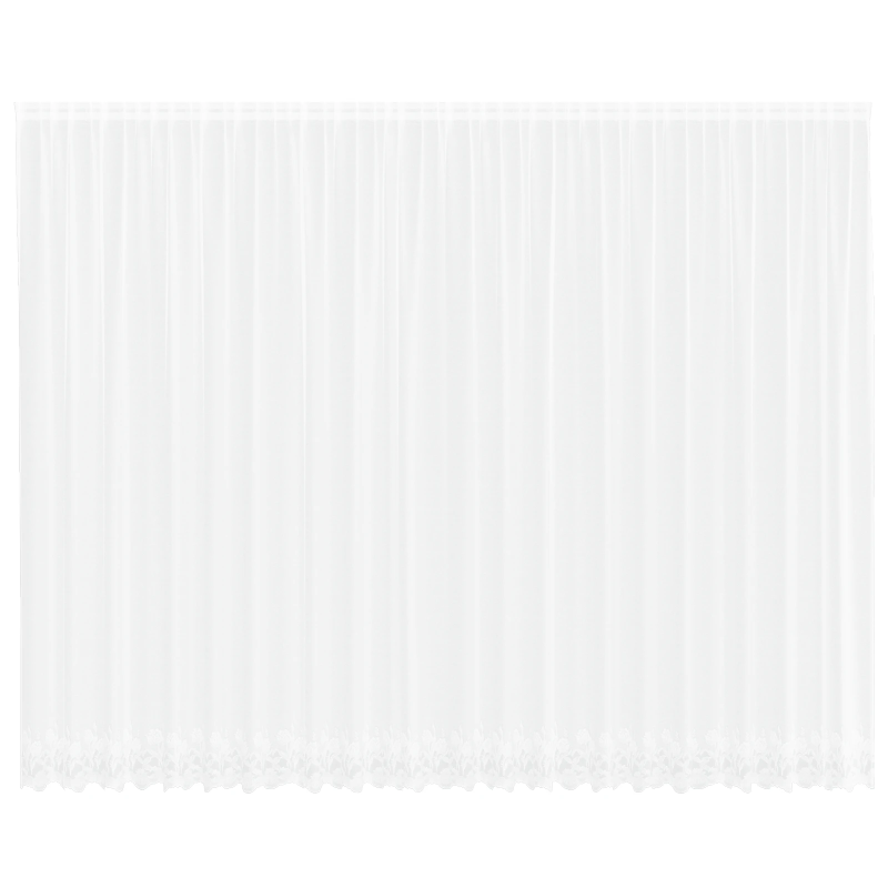 vidaXL Mežģīņu aizkars ar aizkariem Balts 280 x 600 cm Poliesters