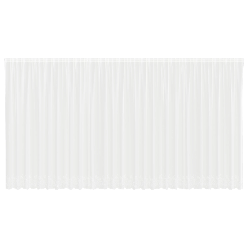 vidaXL Mežģīņu aizkars ar aizkariem Balts 220 x 750 cm Poliesters