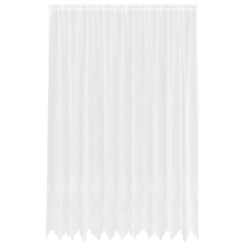 vidaXL Mežģīņu aizkars ar aizkariem Balts 300 x 300 cm Poliesters