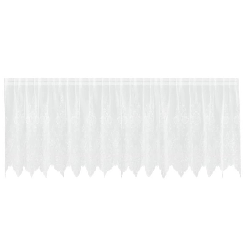 vidaXL Mežģīņu aizkars ar aizkariem Balts 120 x 400 cm Poliesters