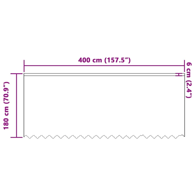 vidaXL Mežģīņu aizkars ar aizkariem Balts 180 x 400 cm Poliesters