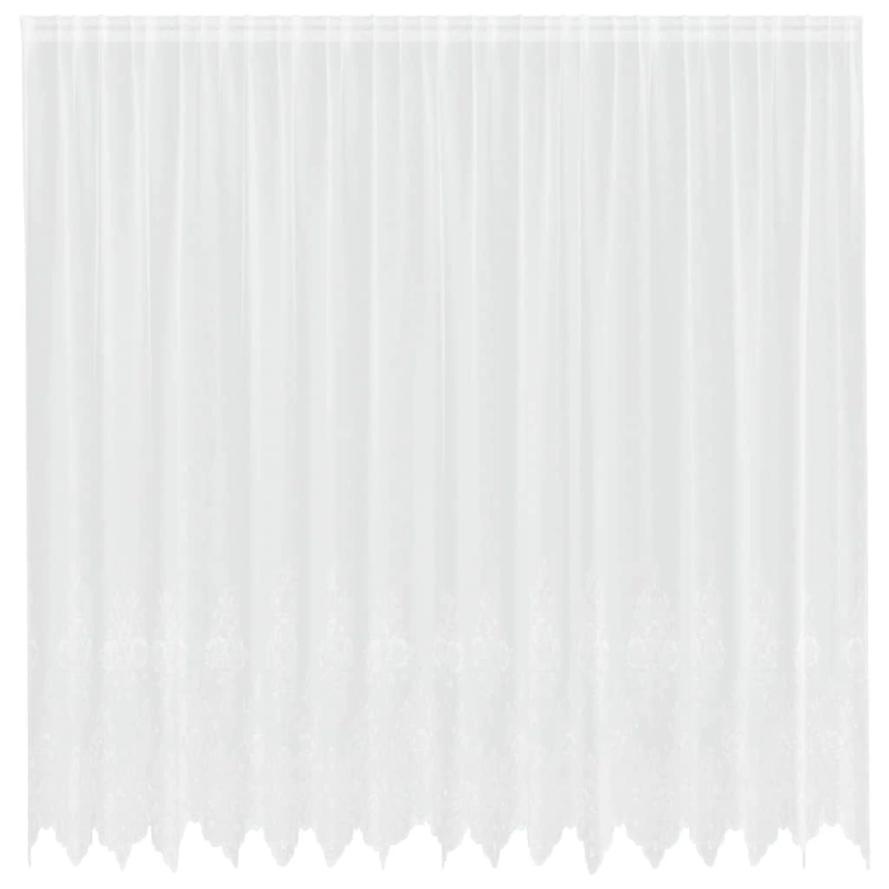 vidaXL Mežģīņu aizkars ar aizkariem Balts 245 x 400 cm Poliesters