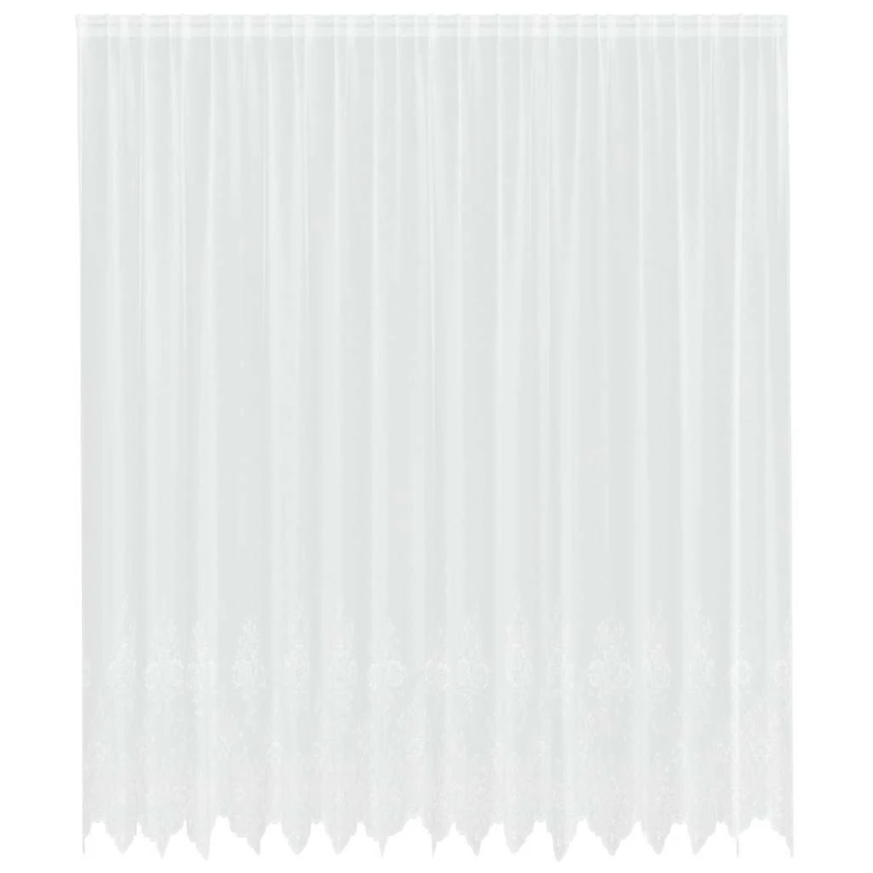 vidaXL Mežģīņu aizkars ar aizkariem Balts 260 x 400 cm Poliesters