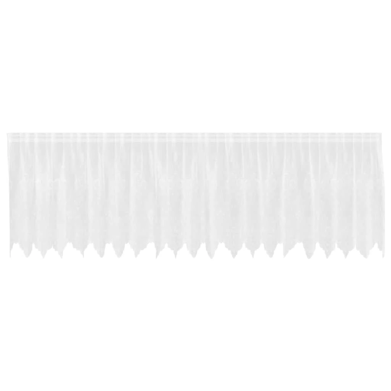 vidaXL Mežģīņu aizkars ar aizkariem Balts 100 x 500 cm Poliesters