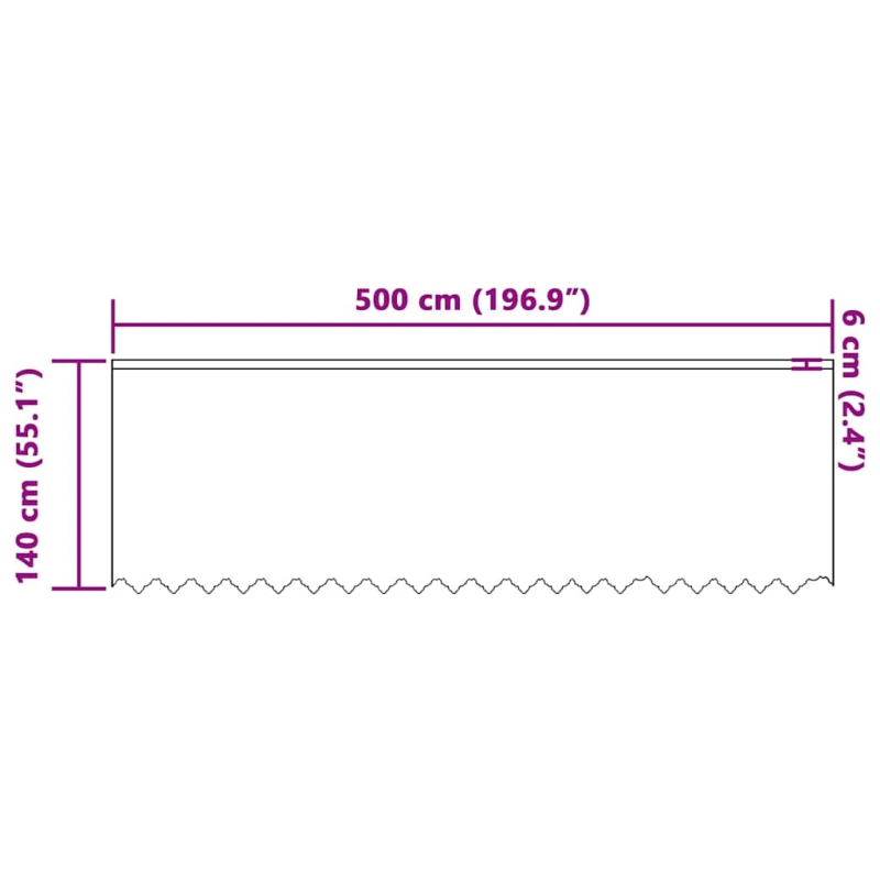 vidaXL Mežģīņu aizkars ar aizkariem Balts 140 x 500 cm Poliesters