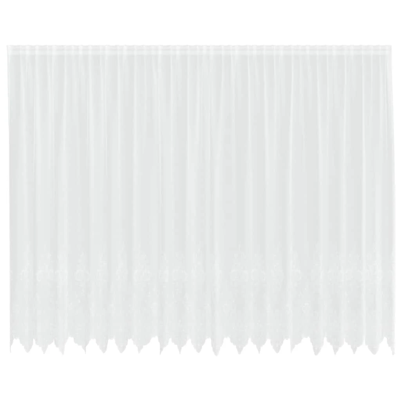 vidaXL Mežģīņu aizkars ar aizkariem Balts 220 x 500 cm Poliesters