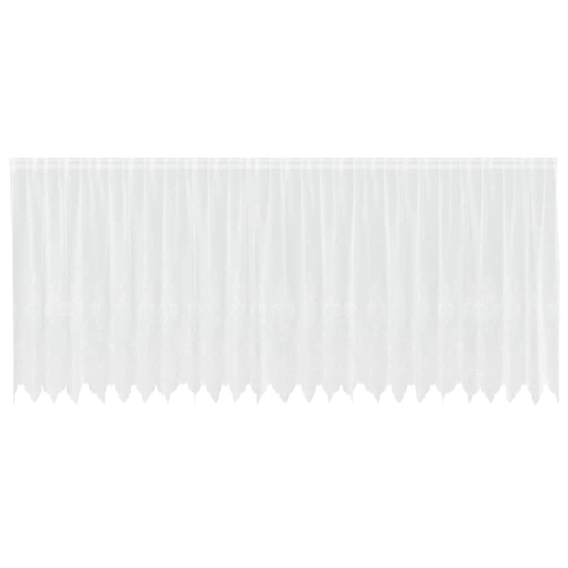 vidaXL Mežģīņu aizkars ar aizkariem Balts 180 x 600 cm Poliesters