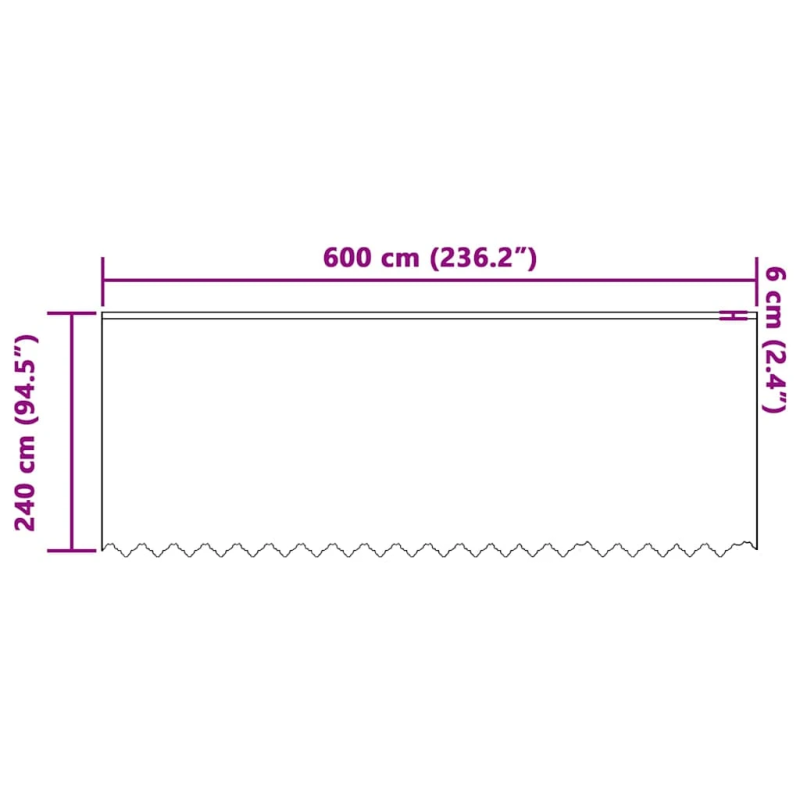vidaXL Mežģīņu aizkars ar aizkariem Balts 240 x 600 cm Poliesters
