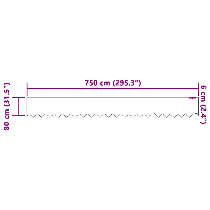 vidaXL Mežģīņu aizkars ar aizkariem Balts 80 x 750 cm Poliesters