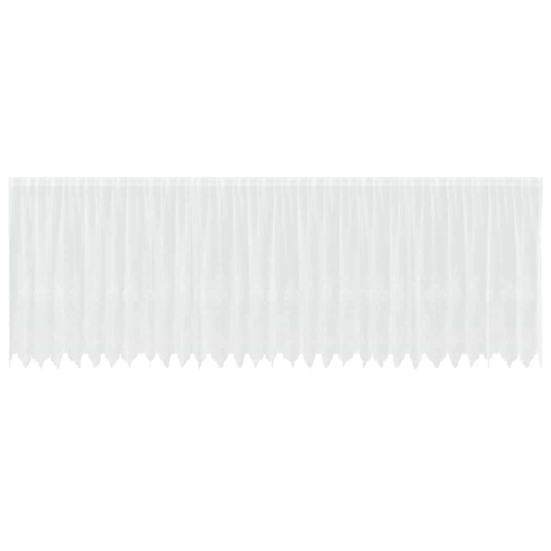 vidaXL Mežģīņu aizkars ar aizkariem Balts 140 x 750 cm Poliesters