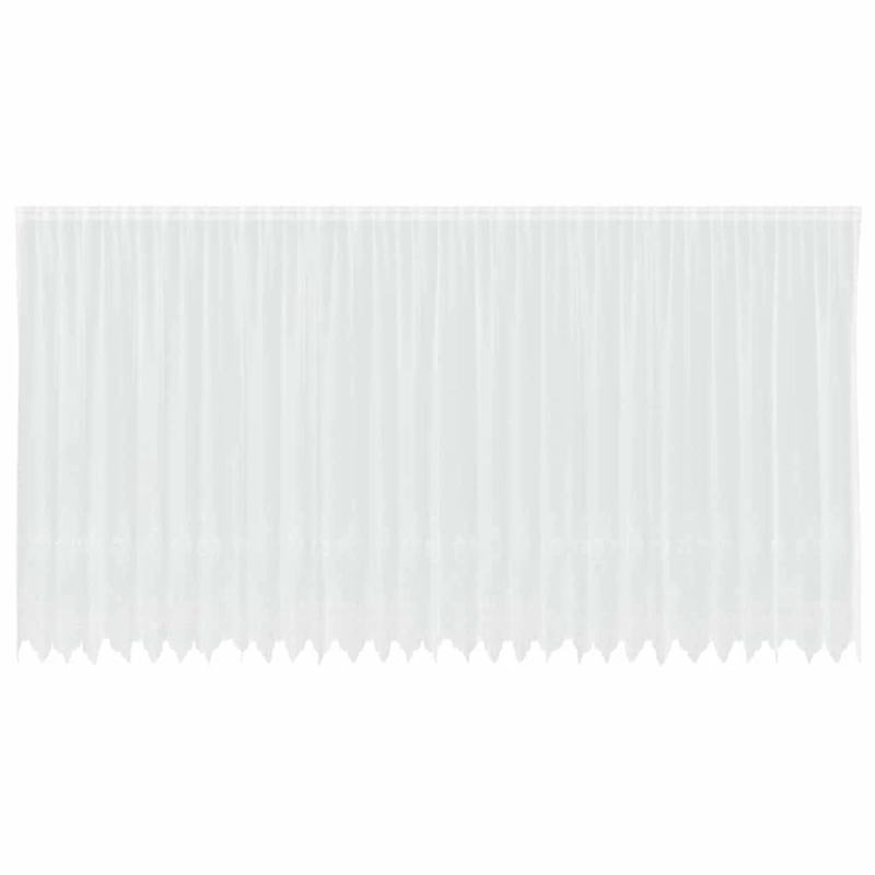 vidaXL Mežģīņu aizkars ar aizkariem Balts 220 x 750 cm Poliesters