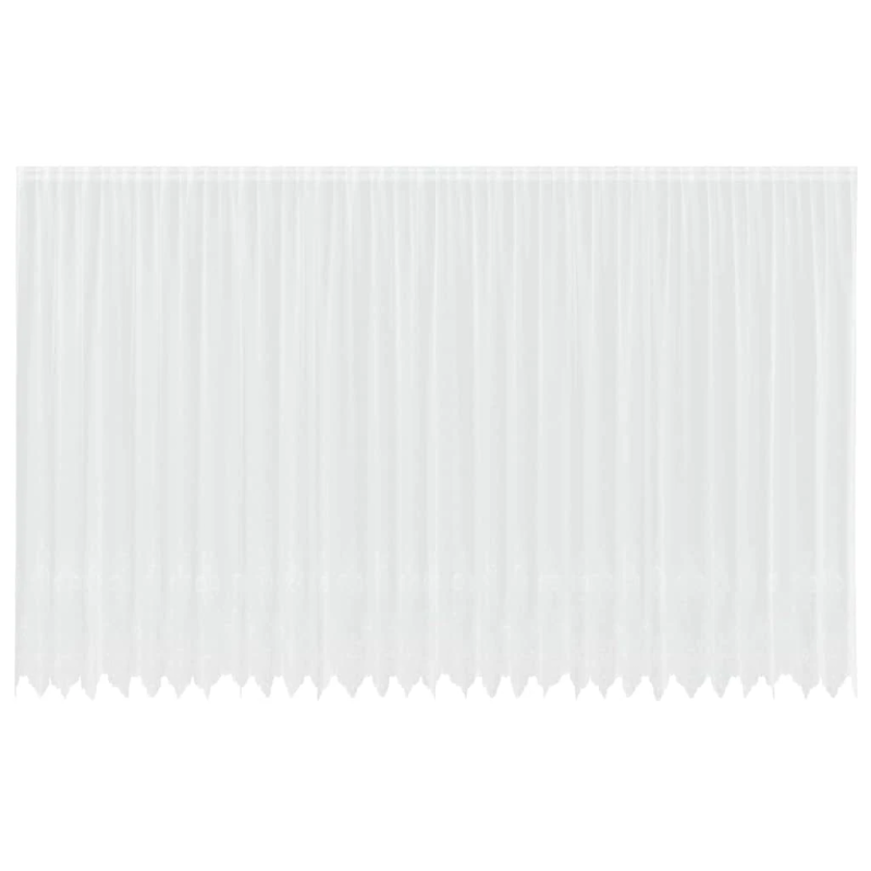vidaXL Mežģīņu aizkars ar aizkariem Balts 280 x 750 cm Poliesters