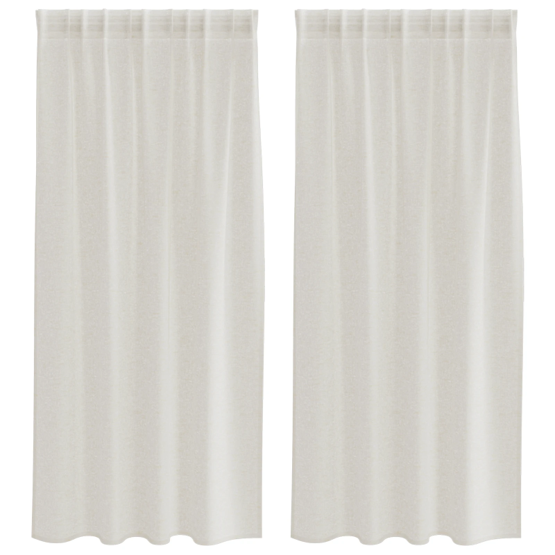 vidaXL Voile aizkaris 2 pcs Krēmkrāsa 175 x 140 cm Poliesters