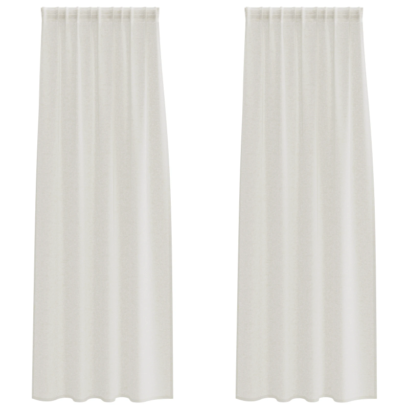 vidaXL Voile aizkaris 2 pcs Krēmkrāsa 260 x 140 cm Poliesters