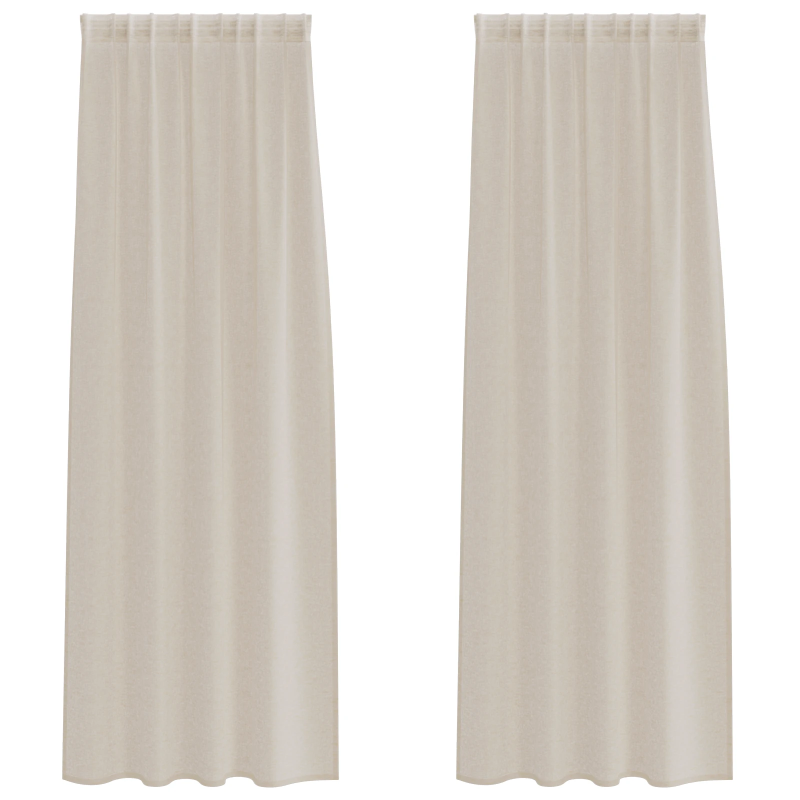 vidaXL Voile aizkaris 2 pcs Smilšu 260 x 140 cm Poliesters