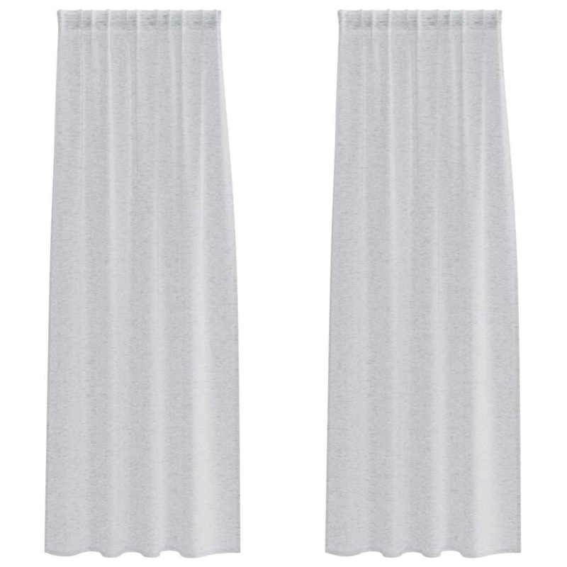 vidaXL Voile aizkaris 2 pcs Gaiši pelēks 260 x 140 cm Poliesters