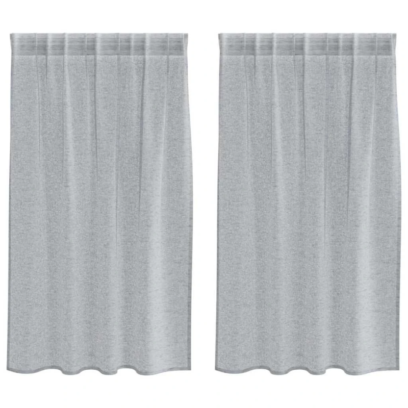 vidaXL Voile aizkaris 2 pcs Tumši pelēks 140 x 140 cm Poliesters