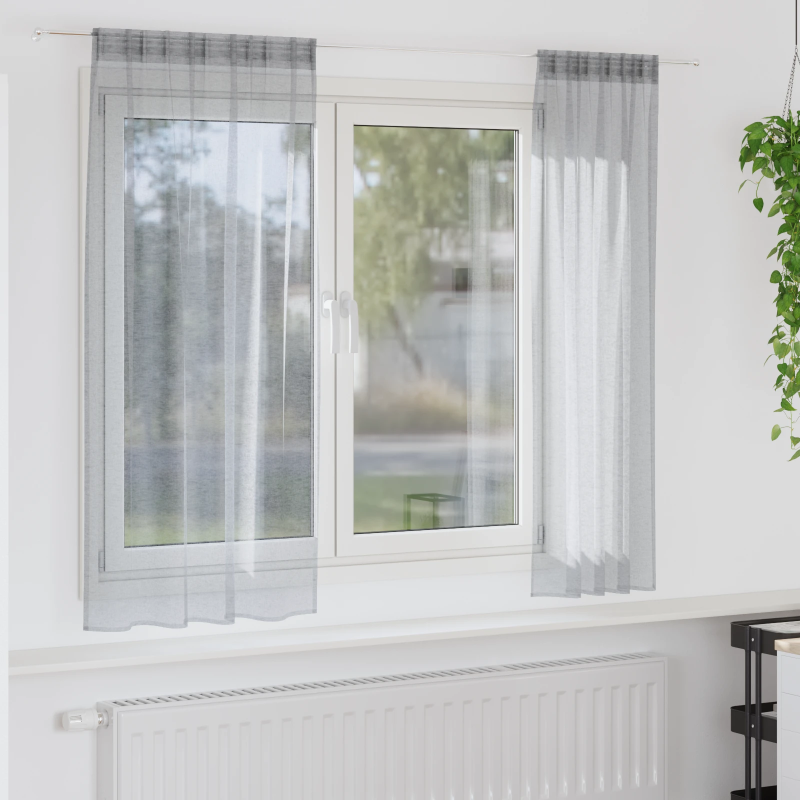 vidaXL Voile aizkaris 2 pcs Tumši pelēks 175 x 140 cm Poliesters