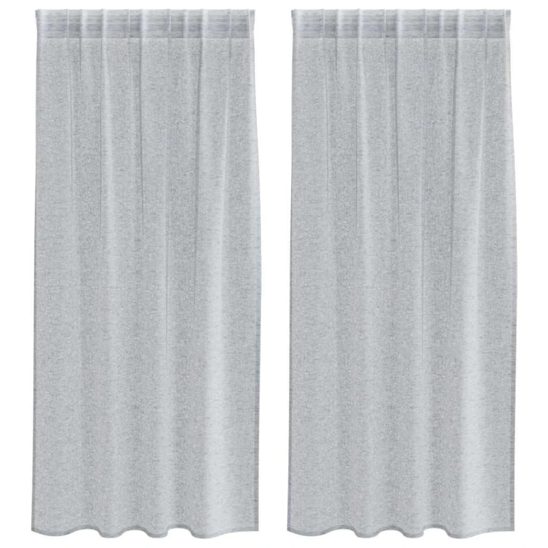 vidaXL Voile aizkaris 2 pcs Tumši pelēks 175 x 140 cm Poliesters