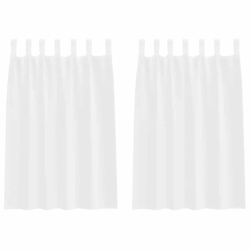 vidaXL Voile aizkaris ar aizkariem 2 pcs Balts 140 x 140 cm Poliesters