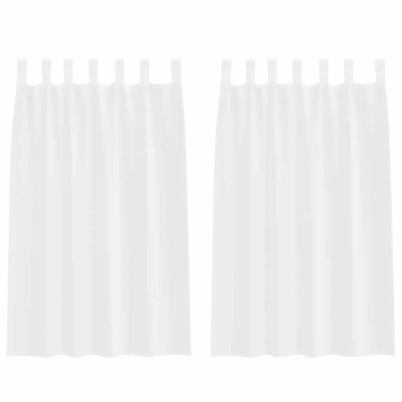 vidaXL Voile aizkaris ar aizkariem 2 pcs Balts 175 x 140 cm Poliesters