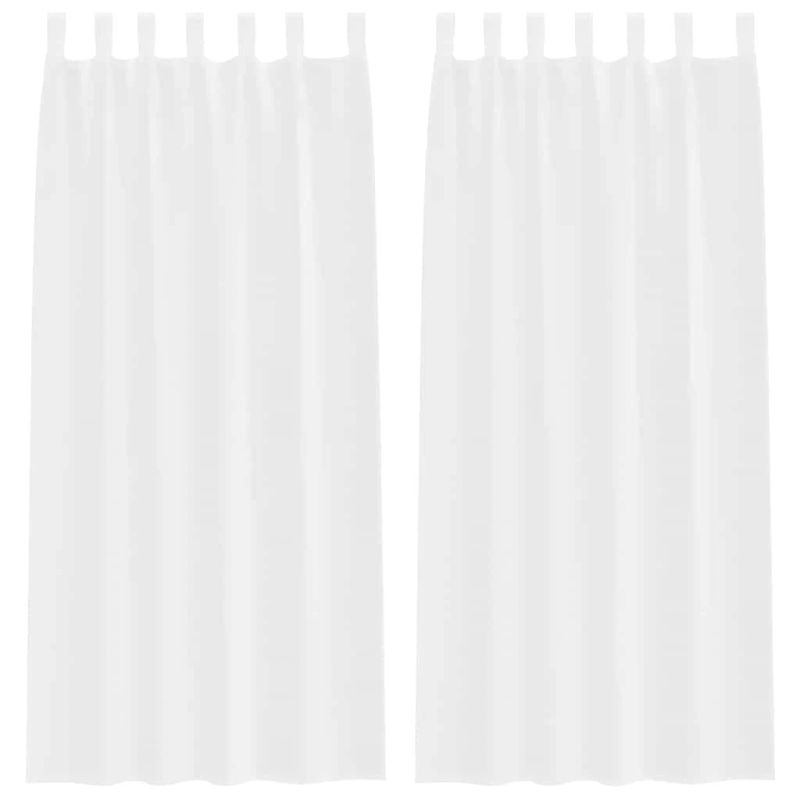 vidaXL Voile aizkaris ar aizkariem 2 pcs Balts 225 x 140 cm Poliesters