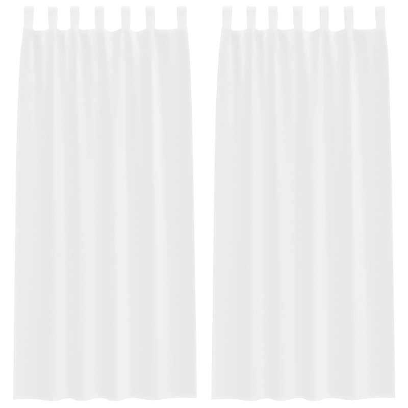 vidaXL Voile aizkaris ar aizkariem 2 pcs Balts 245 x 140 cm Poliesters