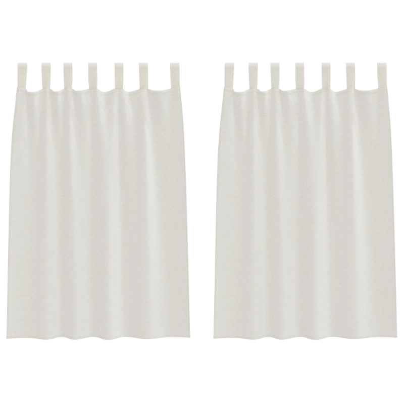 vidaXL Voile aizkaris 2 pcs Krēmkrāsa 140 x 140 cm Poliesters