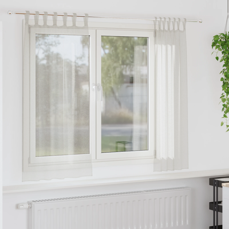 vidaXL Voile aizkaris 2 pcs Krēmkrāsa 175 x 140 cm Poliesters