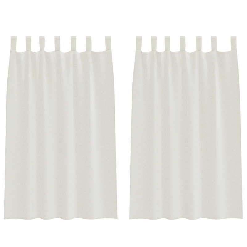 vidaXL Voile aizkaris 2 pcs Krēmkrāsa 175 x 140 cm Poliesters