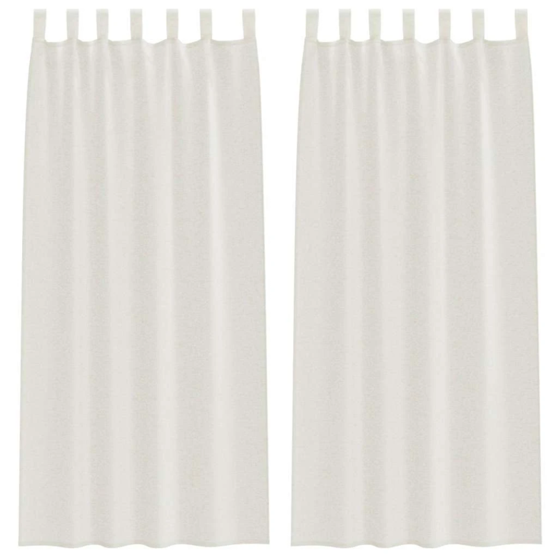 vidaXL Voile aizkaris 2 pcs Krēmkrāsa 225 x 140 cm Poliesters