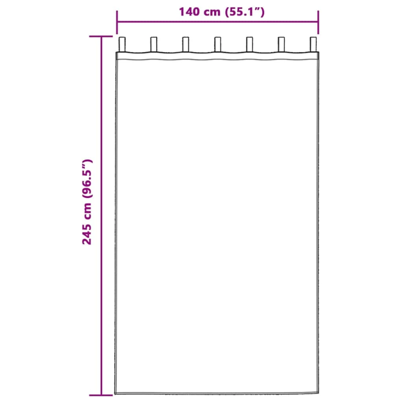 vidaXL Voile aizkaris 2 pcs Krēmkrāsa 245 x 140 cm Poliesters