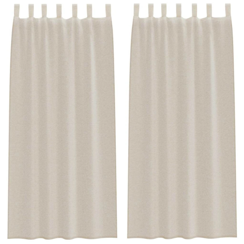 vidaXL Voile aizkaris 2 pcs Smilšu 245 x 140 cm Poliesters