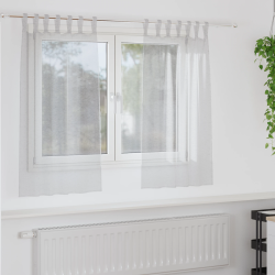 vidaXL Voile aizkaris 2 pcs Gaiši pelēks 140 x 140 cm Poliesters