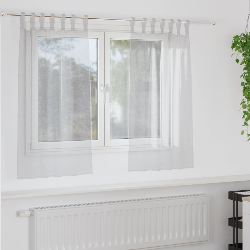 vidaXL Voile aizkaris 2 pcs Gaiši pelēks 140 x 140 cm Poliesters