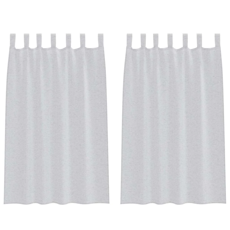 vidaXL Voile aizkaris 2 pcs Gaiši pelēks 175 x 140 cm Poliesters