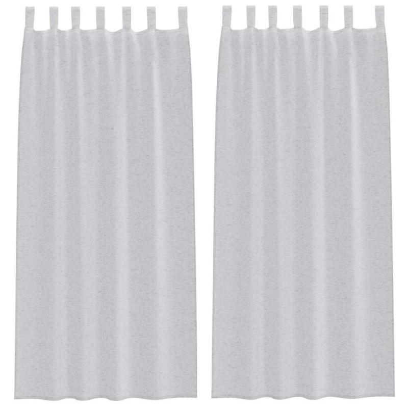 vidaXL Voile aizkaris 2 pcs Gaiši pelēks 245 x 140 cm Poliesters