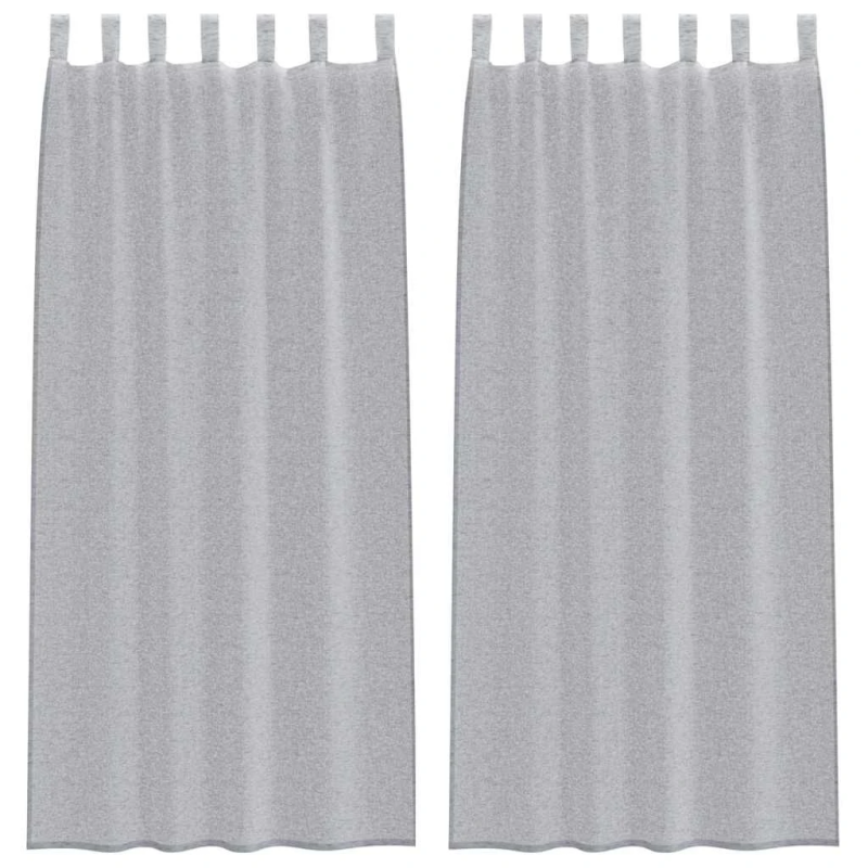 vidaXL Voile aizkaris 2 pcs Tumši pelēks 245 x 140 cm Poliesters