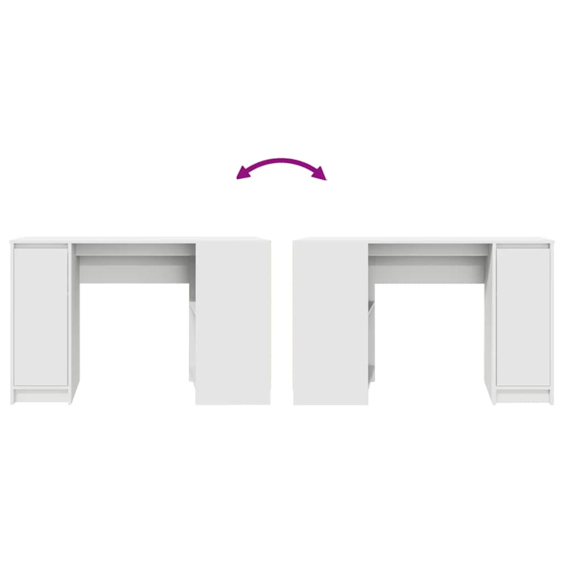 vidaXL rakstāmgalds, balts, 120x42x76 cm, skaidu plāksne