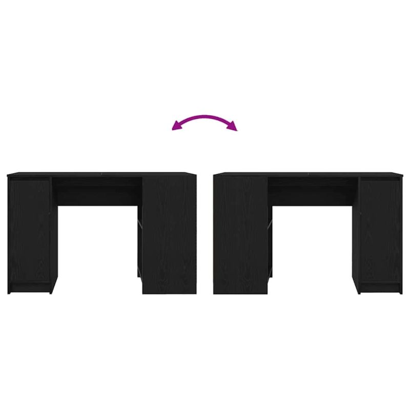 vidaXL rakstāmgalds melns ozols 120x42x76 cm inženierijas koks