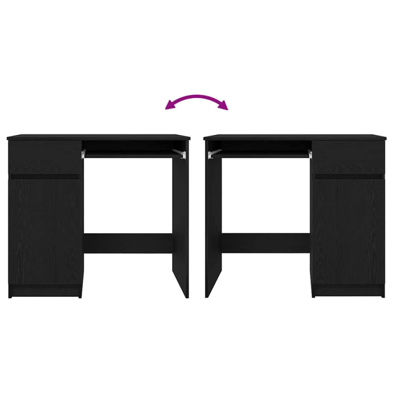 vidaXL rakstāmgalds melns ozols 86x49x76 cm inženierijas koks