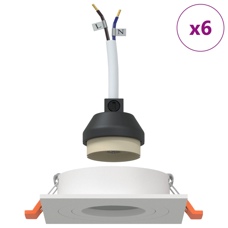 vidaXL Prožektors 6 pcs Balts 9 x 9 x 2 cm Alumīnijs