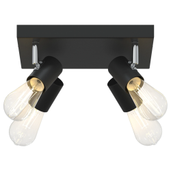 vidaXL Griestu prožektors Melna 26,5 x 26 x 11,5 cm Metāla