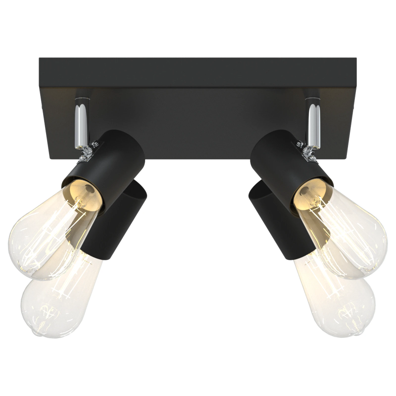 vidaXL Griestu prožektors Melna 26,5 x 26 x 11,5 cm Metāla