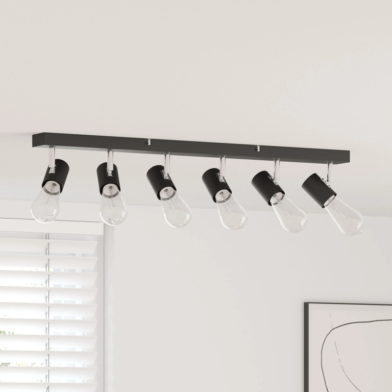 vidaXL Griestu prožektors Melna 73 x 6,5 x 11,5 cm Metāla