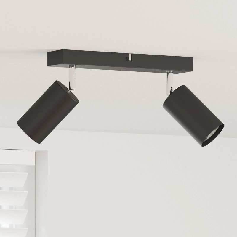 vidaXL Griestu prožektors Melna 26 x 5,5 x 16,5 cm Metāla