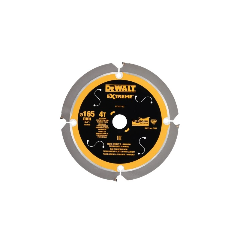 DEWALT Zāģripa PCD 165x20x4T