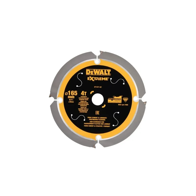 DEWALT Zāģripa PCD 165x20x4T