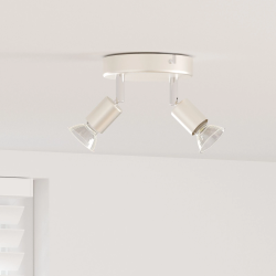 vidaXL Griestu prožektors ar prožektoriem Niķelis 12 x 8 cm Tērauds