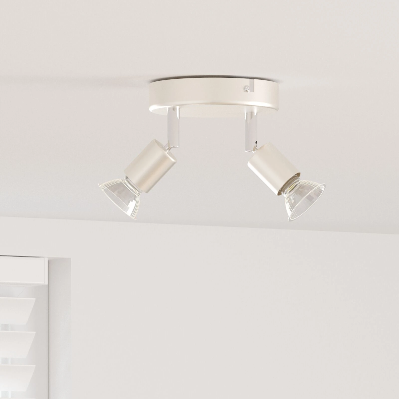 vidaXL Griestu prožektors ar prožektoriem Niķelis 12 x 8 cm Tērauds